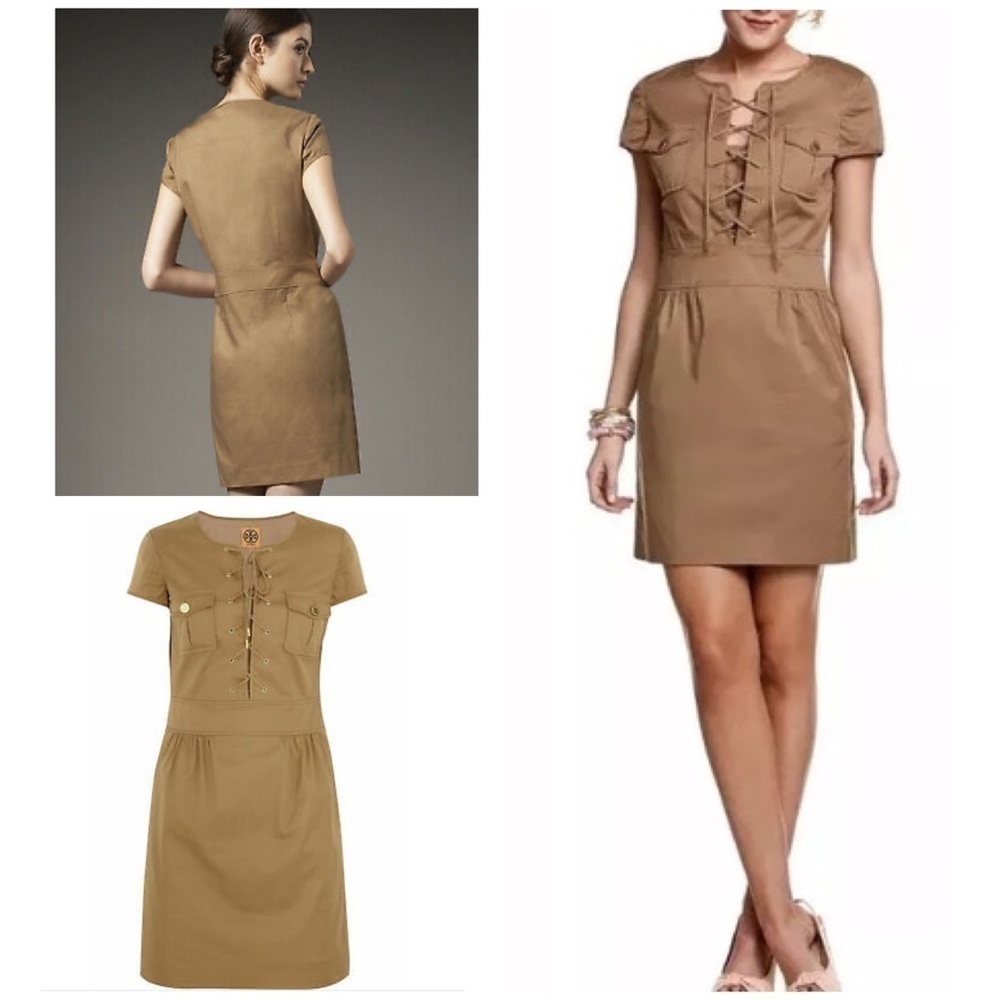 NWT Tory Burch Farla Safari Lace up Stretch Dress​​​​​​